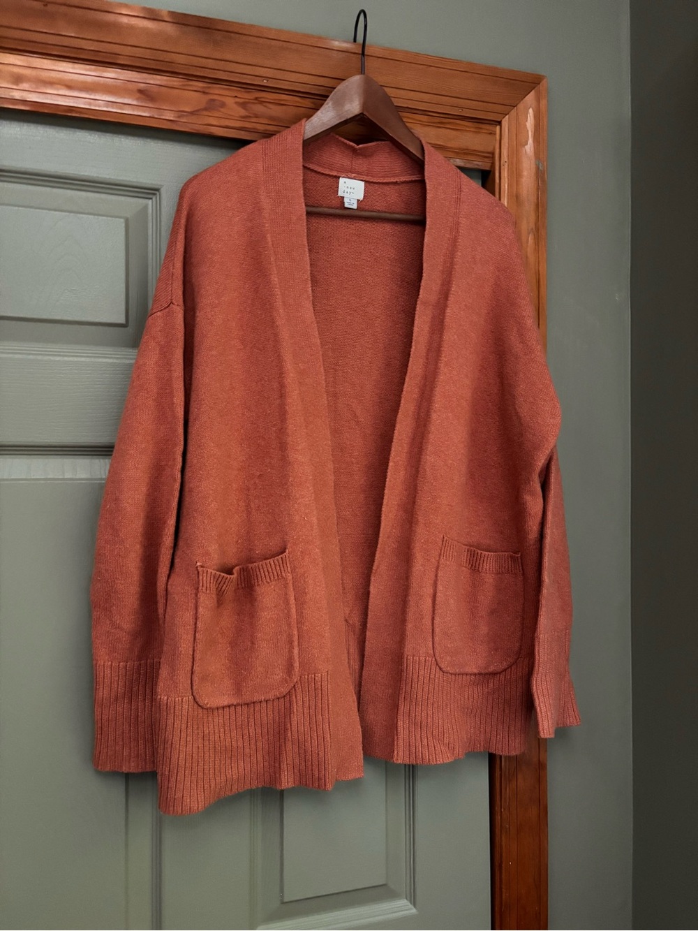 Open-Front Women’s Cardigan Sweater in Salmon